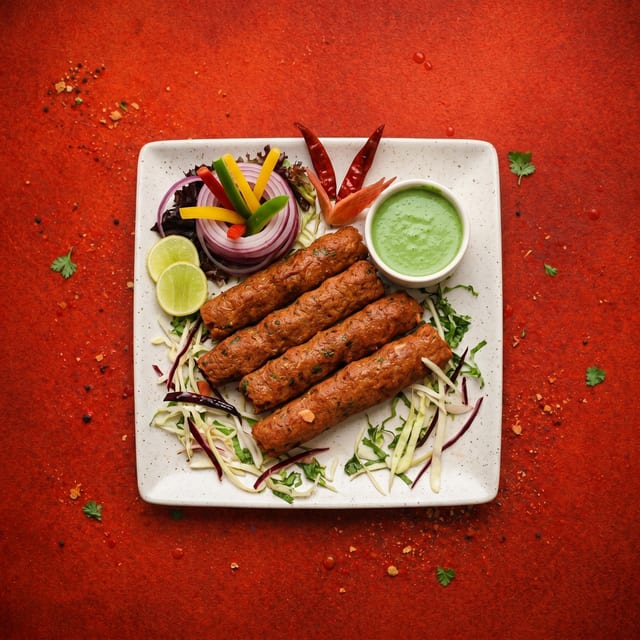 Lamb Seekh Kebab.